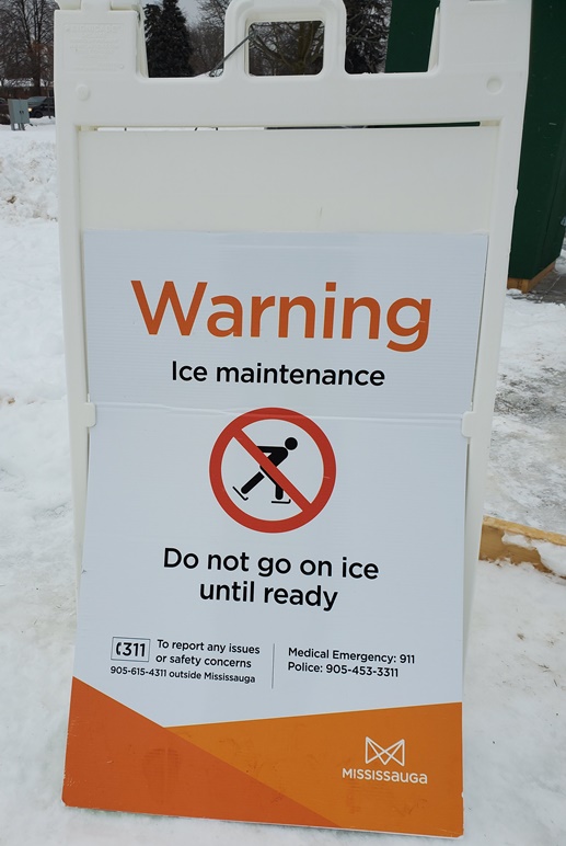 Warning: do not skate on ice