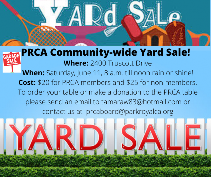 PRCA Community-wide Yard Sale